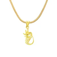 Stylish Gold Plated Pendant with Chain Daily use for Men Womens Girls-thumb1