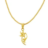 Stylish Gold Plated Pendant with Chain Daily use for Men Womens Girls-thumb1