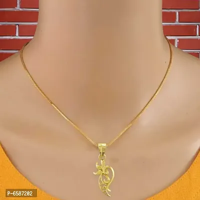 Stylish Gold Plated Pendant with Chain Daily use for Men Womens Girls-thumb3