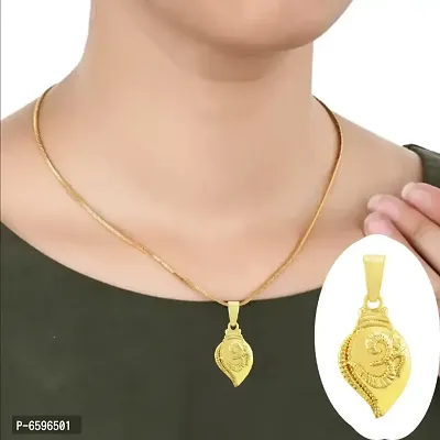 Stylish Gold Plated Pendant With Chain For Men Women