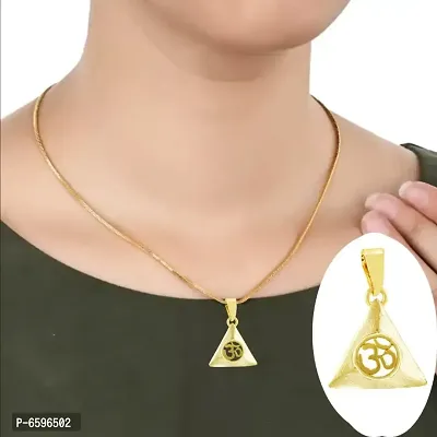 Stylish Gold Plated Pendant With Chain For Men Women