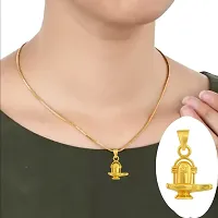 Stylish Gold Plated Pendant With Chain For Men Women-thumb2