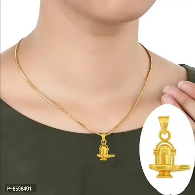 Stylish Gold Plated Pendant With Chain For Men Women-thumb3