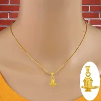 Stylish Gold Plated Pendant With Chain For Men Women-thumb3