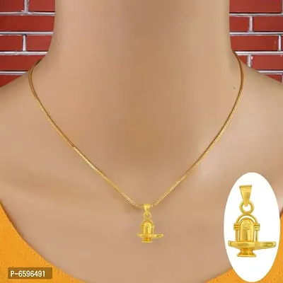 Stylish Gold Plated Pendant With Chain For Men Women-thumb4