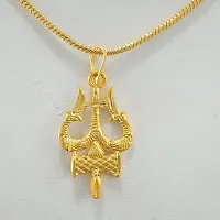 Stylish Gold Plated Pendant With Chain For Men Women-thumb2