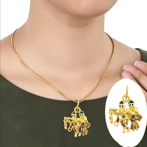 Religious Religious Gold Plated Pendant With Chain For Men Women