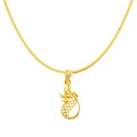 Gold Plated Pendant With Chain For Men Women-thumb1