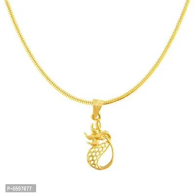 Gold Plated Pendant With Chain For Men Women-thumb2