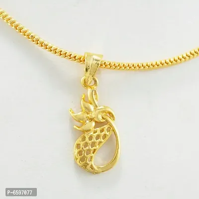 Gold Plated Pendant With Chain For Men Women-thumb3