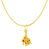 Gold Plated Pendant With Chain For Men Women-thumb1