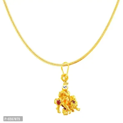 Gold Plated Pendant With Chain For Men Women-thumb2