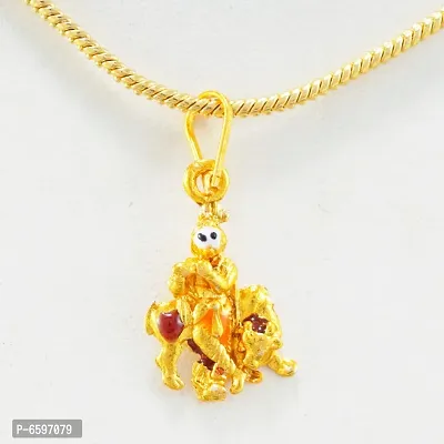 Gold Plated Pendant With Chain For Men Women-thumb3