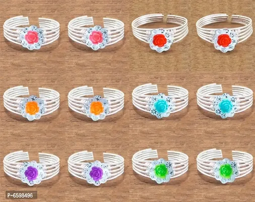 German Silver Toe Ring For Women (6 Pair Combos)