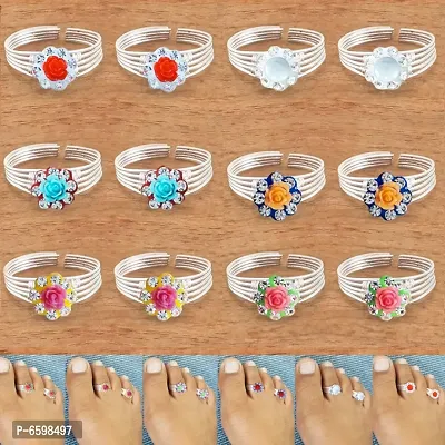German Silver Toe Ring For Women (6 Pair Combos)