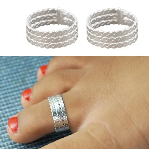 Flower Shape German Silver Toe Ring For Women