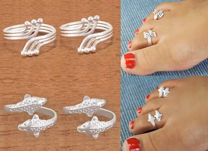 Traditional Adjustable Toe Ring For Girls / Women 2 Pair