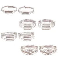 German Silver beautiful Women Toe Ring (4 Pair Combo)-thumb1