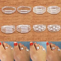 German Silver beautiful Women Toe Ring (4 Pair Combo)-thumb2
