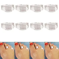 German Silver beautiful Women Toe Ring (4 Pair Combo)-thumb2