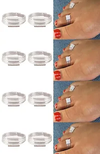 German Silver beautiful Women Toe Ring (4 Pair Combo)-thumb4
