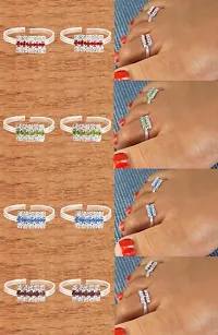 Adjustable Ethnic Women Toe Rings (4 Pairs)-thumb2