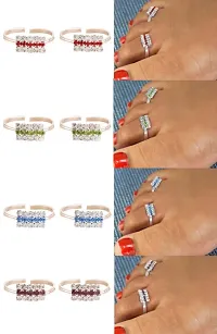 Adjustable Ethnic Women Toe Rings (4 Pairs)-thumb4