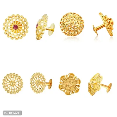 Traditional Gold Plated Screw Back Stud Earring For Women-thumb0