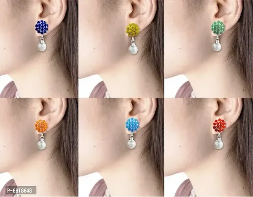 Stylish Stud Earrings For Women 6 Pair-thumb2