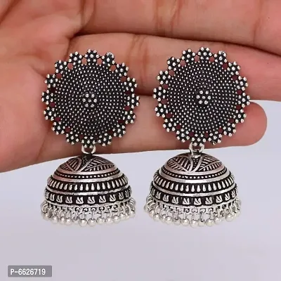 Handmade Silver Plated Jhumka Jhumki Earrings-thumb0