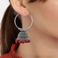 Handmade Silver Plated Hoop Earrings-thumb2