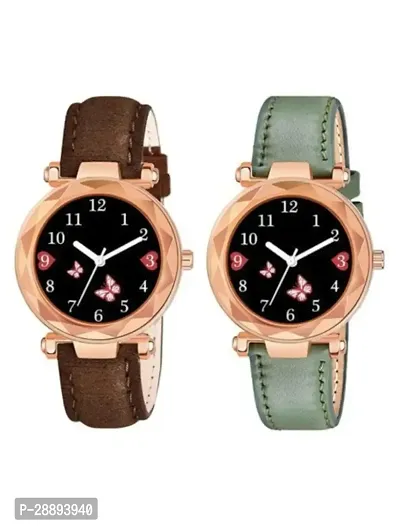 Vtrack  Stylish Analog Watch For Women Multicoloured Pack Of 2-thumb0