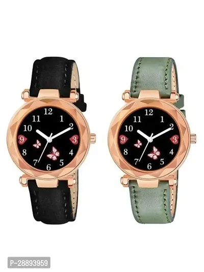 Vtrack  Stylish Analog Watch For Women Multicoloured Pack Of 2