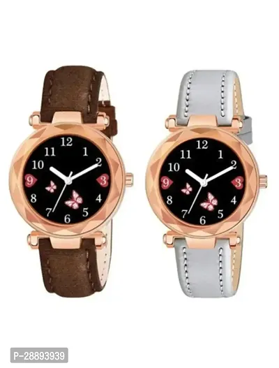 Vtrack  Stylish Analog Watch For Women Multicoloured Pack Of 2