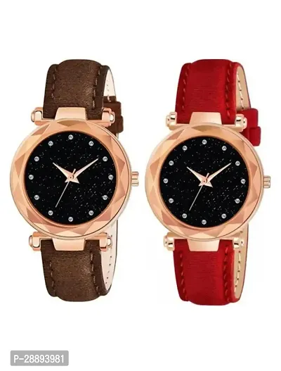 Vtrack  Stylish Analog Watch For Women Multicoloured Pack Of 2-thumb0