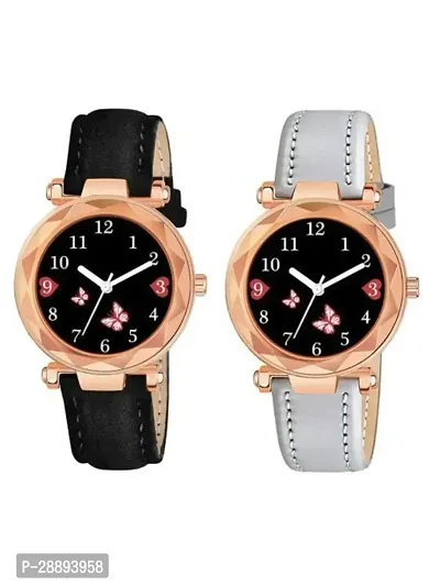 Vtrack  Stylish Analog Watch For Women Multicoloured Pack Of 2