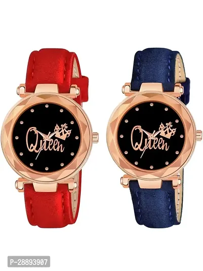 Vtrack  Stylish Analog Watch For Women Multicoloured Pack Of 2