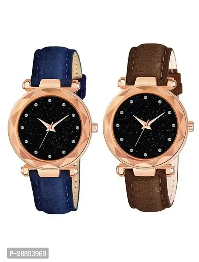 Vtrack  Stylish Analog Watch For Women Multicoloured Pack Of 2