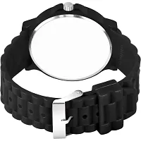 Vtrack New Trending Speed Breaker Belt Big Chex Dial All Black Watch For Men  Boys-thumb2