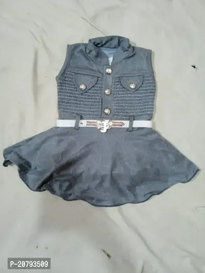 Stylish Grey Cotton Frocks For Girl