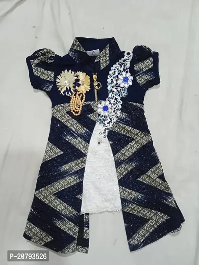 Stylish Blue Cotton Frocks For Girl