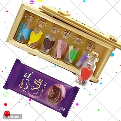 Valentines Day Gift 7 Gift Message Bottle Gift for Girlfriend, Boyfriend, Wife, Husband | Packed A Beautiful Box with 1 Chocolate-thumb2