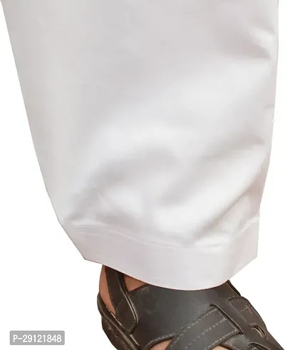 Classic White Cotton Solid Pyjama For Men-thumb4