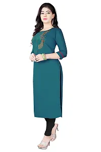 Women's Regular Rayon Kurti (Rama Dark_2XL)-thumb2