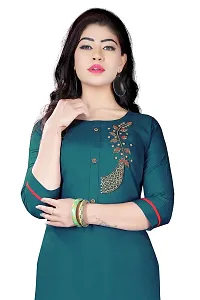 Women's Regular Rayon Kurti (Rama Dark_2XL)-thumb1