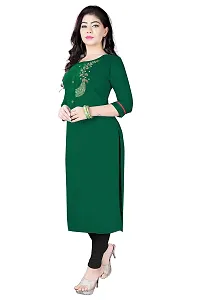 Women's Rayon Regular Long Fit Kurtis (Green Dark, XX-Large)-thumb2