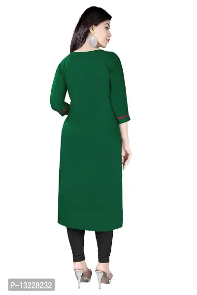 Women's Rayon Regular Long Fit Kurtis (Green Dark, XX-Large)-thumb5