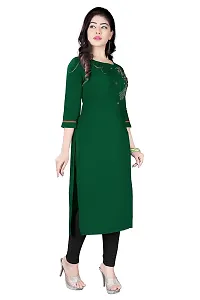 Women's Rayon Regular Long Fit Kurtis (Green Dark, XX-Large)-thumb3