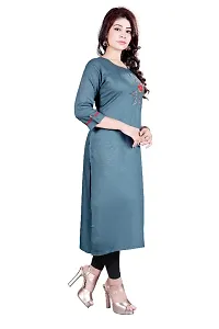 Women's Rayon Handwork Long Fancy Kurtis-thumb3