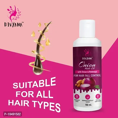 DIVYANA Onion Hair Oil For Hair Growth With Onion  Redensyl For Hair Fall Control - 150Ml-thumb0